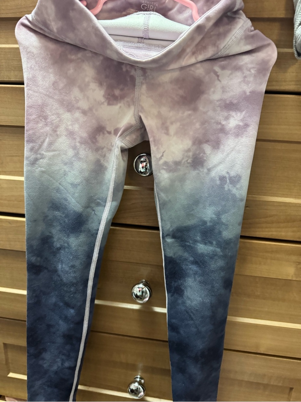 Athleta Girls Ombre Lavender to Navy Tie-Dye Leggings